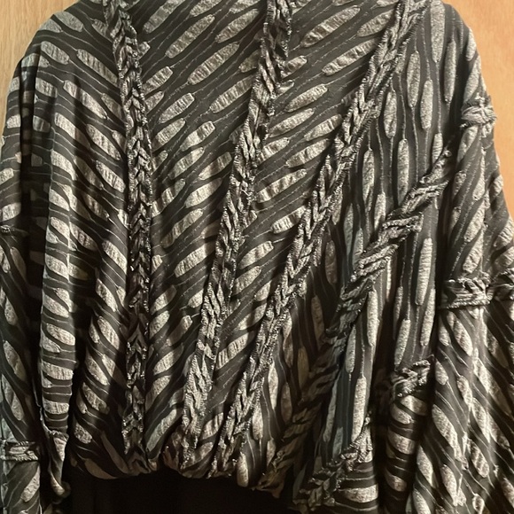 Signature by Robbie B black and gray zebra prints midi dress GUC size 1X - Picture 7 of 8